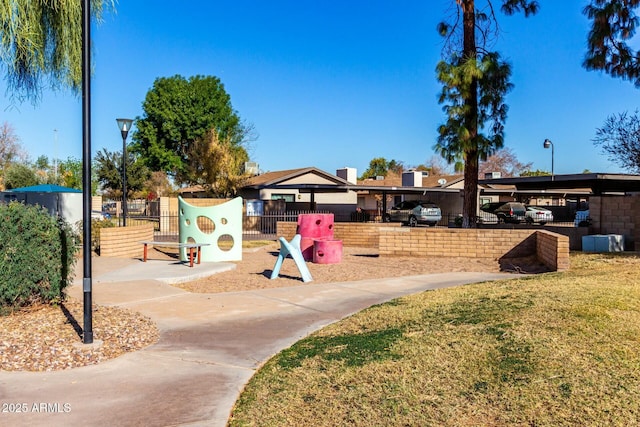 view of play area