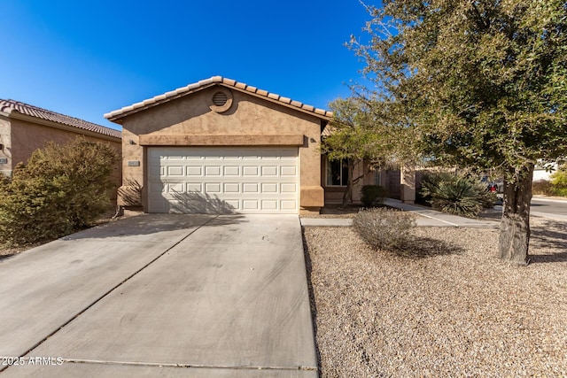 single story home featuring a garage