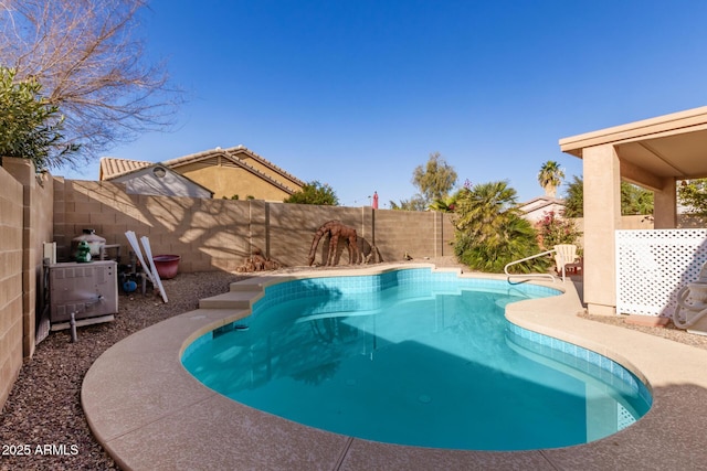 view of swimming pool featuring ac unit