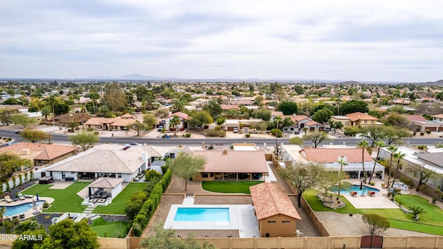 drone / aerial view with a residential view