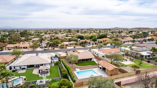 drone / aerial view with a residential view