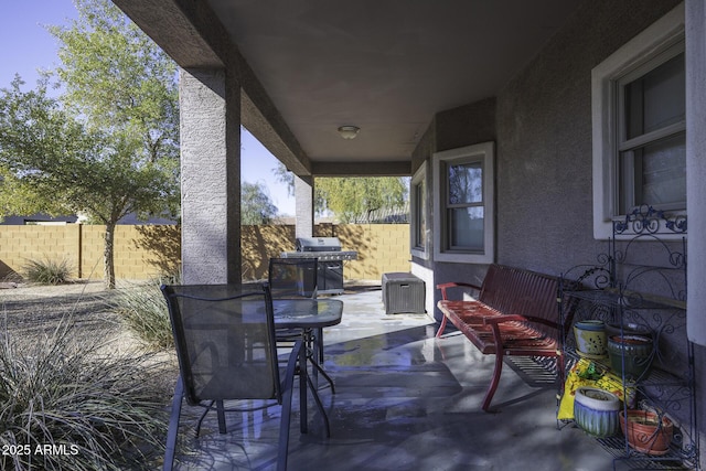 view of patio featuring grilling area