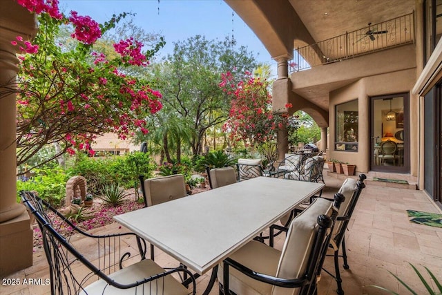 11821 S Tuzigoot Ct, Phoenix, AZ 85044 - view of patio featuring outdoor dining area and a balcony