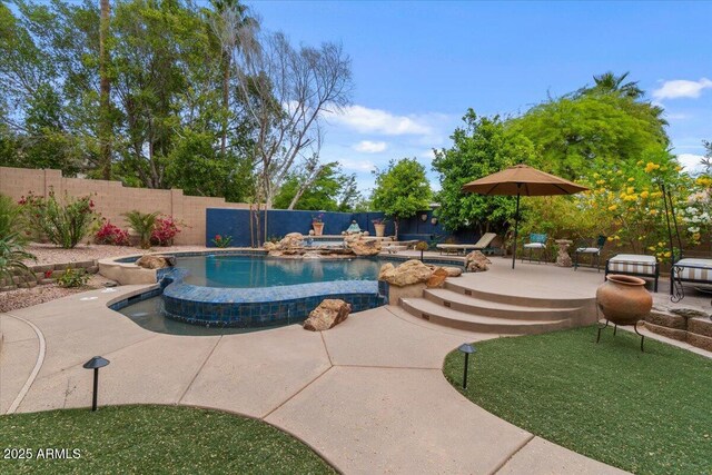 11821 S Tuzigoot Ct, Phoenix, AZ 85044 - view of pool featuring a patio area, a fenced backyard, and a fenced in pool