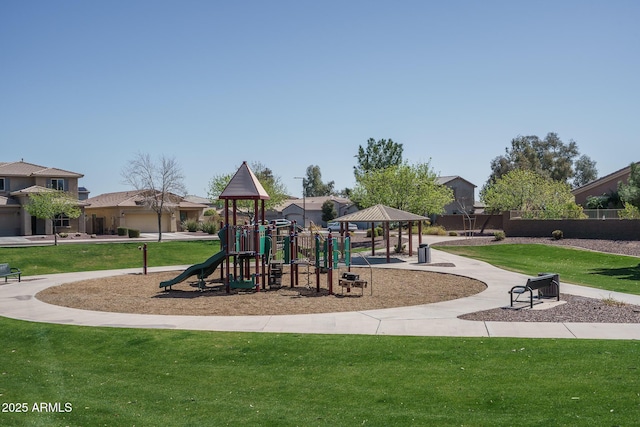 community playground with a yard