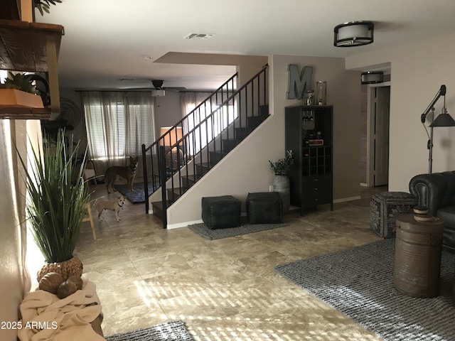 5110 E Mark Ln, Cave Creek, AZ 85331 - living area with stairs and baseboards