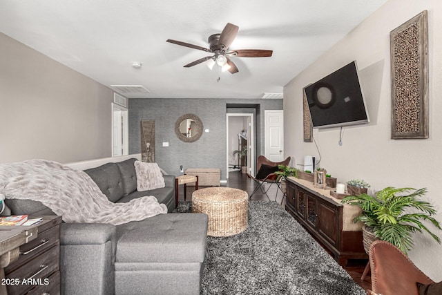 5110 E Mark Ln, Cave Creek, AZ 85331 - living room featuring a ceiling fan