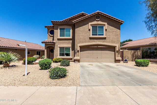 5110 E Mark Ln, Cave Creek, AZ 85331 - view of front of property with stucco siding, driveway, an attached garage, and a tiled roof