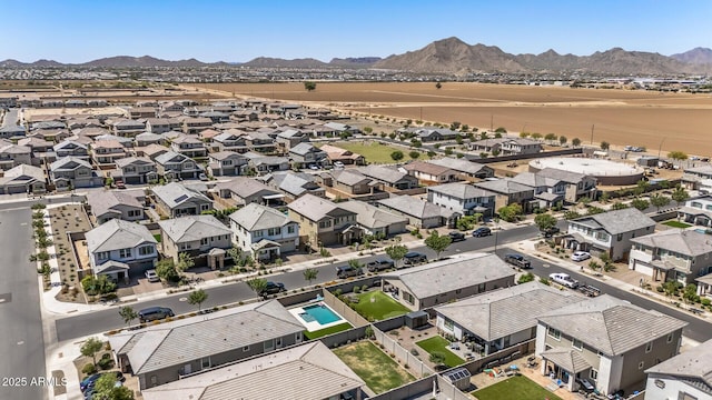 aerial view with a residential view and a mountain view