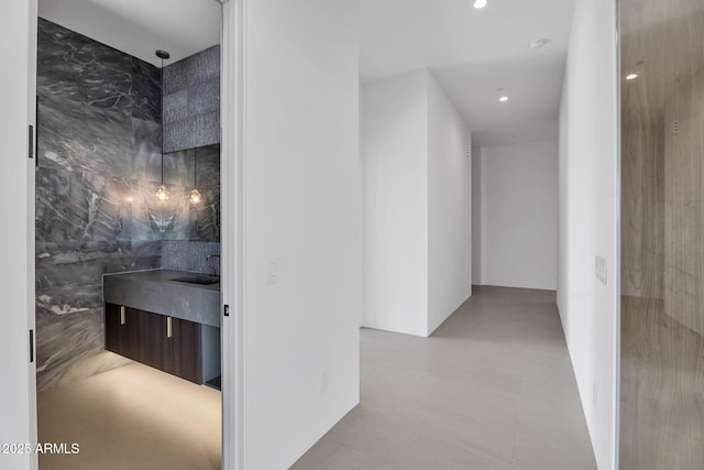 10354 E Celestial Dr, Scottsdale, AZ 85262 - hall featuring recessed lighting and a sink