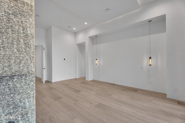 10354 E Celestial Dr, Scottsdale, AZ 85262 - empty room featuring light wood-style flooring, a high ceiling, and recessed lighting