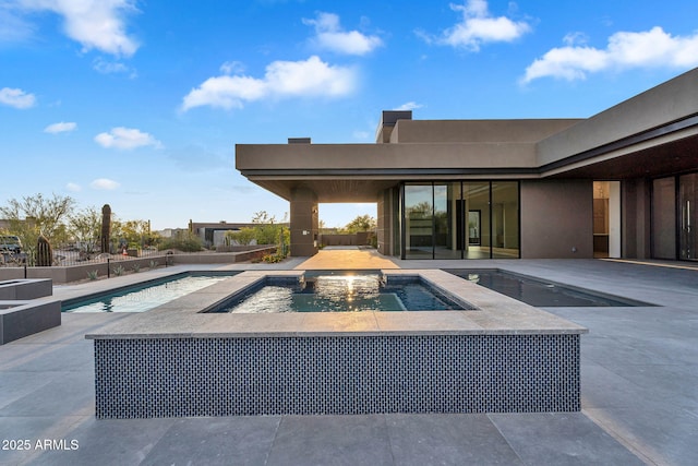 10354 E Celestial Dr, Scottsdale, AZ 85262 - outdoor pool with an in-ground hot tub, fence, and a patio area