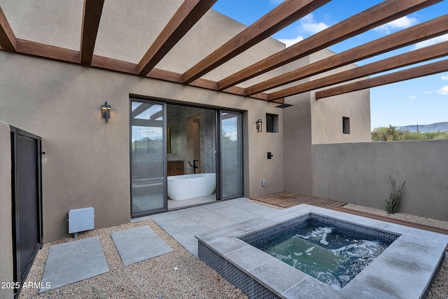 10354 E Celestial Dr, Scottsdale, AZ 85262 - view of swimming pool with an in-ground hot tub and a pergola