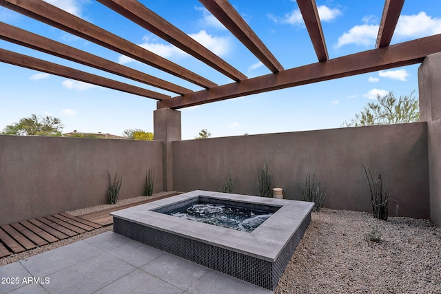 10354 E Celestial Dr, Scottsdale, AZ 85262 - view of patio / terrace with an in-ground hot tub