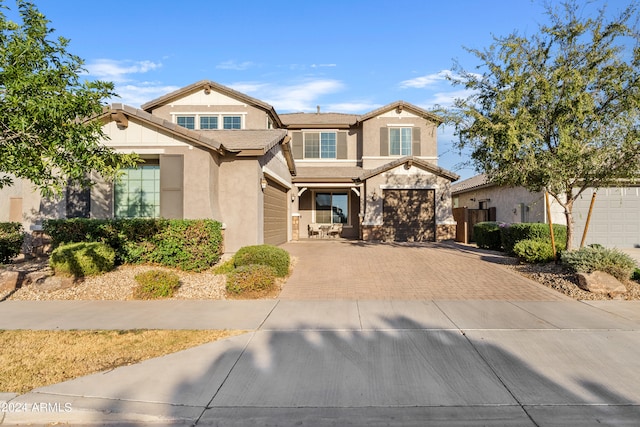 view of front of home with a garage