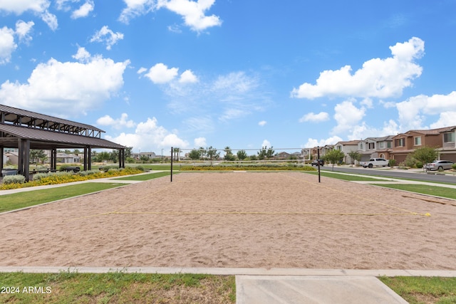 view of property's community with a gazebo and volleyball court