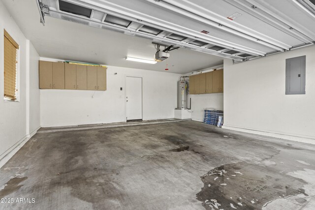 1225 N 36th St Unit 1015, Phoenix, AZ 85008 - garage featuring electric panel, a garage door opener, and water heater