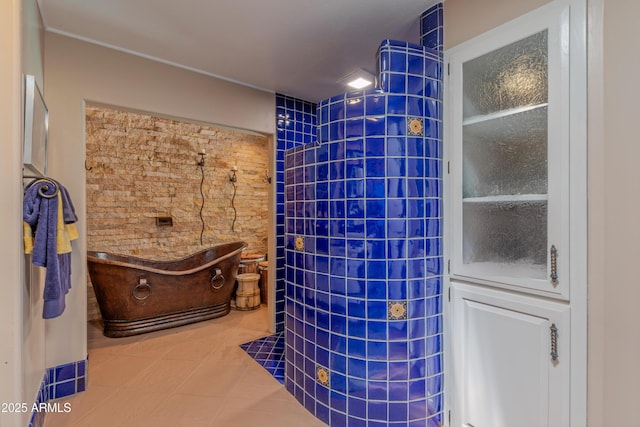 7302 E Rose Ln, Scottsdale, AZ 85250 - full bath featuring walk in shower and a freestanding tub