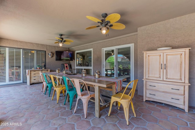 7302 E Rose Ln, Scottsdale, AZ 85250 - view of patio / terrace featuring a ceiling fan and outdoor dining space