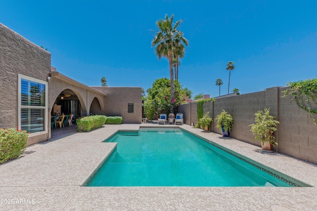 7302 E Rose Ln, Scottsdale, AZ 85250 - view of swimming pool with a patio and a fenced backyard