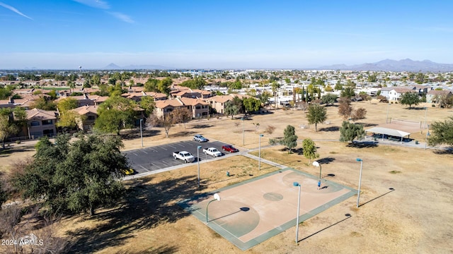 aerial view with a mountain view