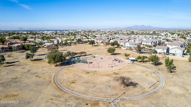 aerial view featuring a mountain view