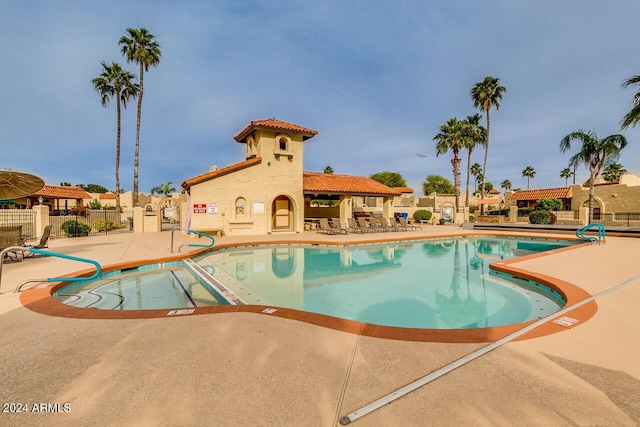 view of pool with a patio area