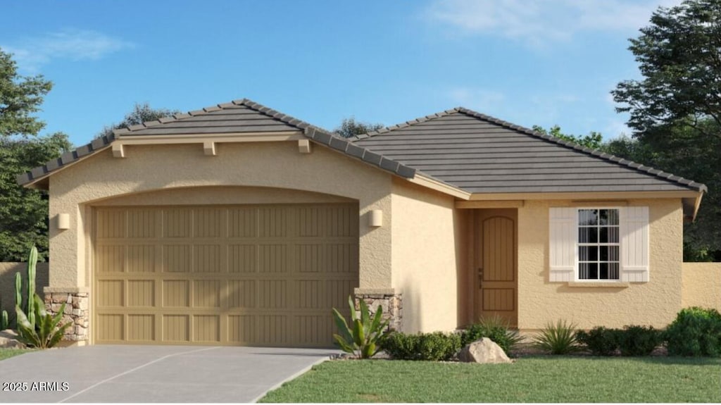 view of front of property featuring a garage