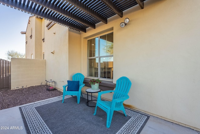 view of patio with a pergola