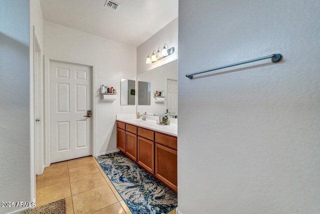 bathroom featuring tile patterned flooring and vanity