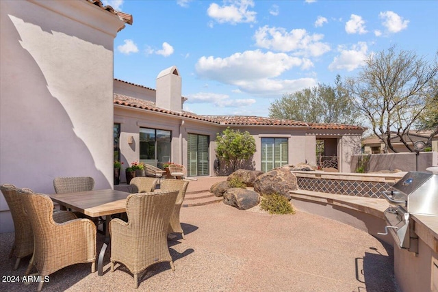 view of patio featuring area for grilling