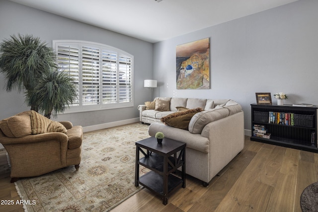living room featuring hardwood / wood-style floors