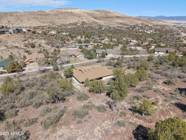 aerial view with a mountain view