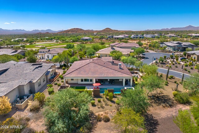 aerial view featuring a mountain view