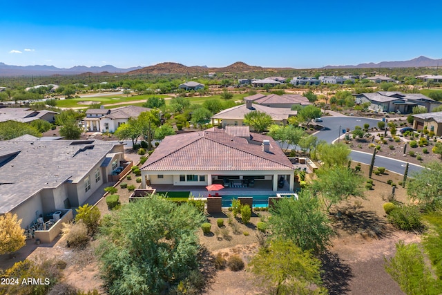 bird's eye view featuring a mountain view