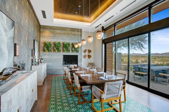 unfurnished dining area with indoor bar