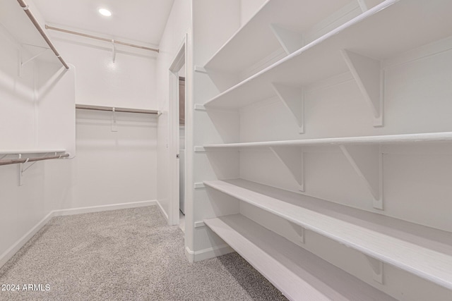 spacious closet with carpet flooring