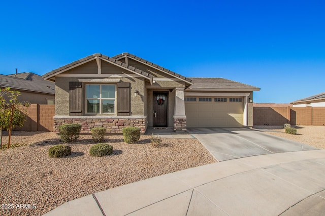 view of front of house with a garage