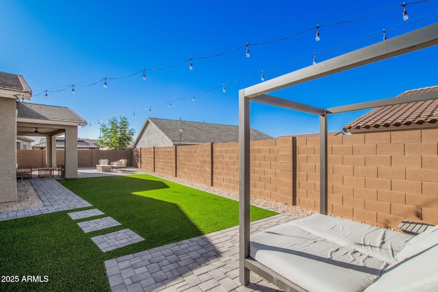 view of yard with a patio