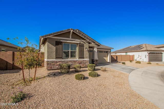 view of front of house with a garage