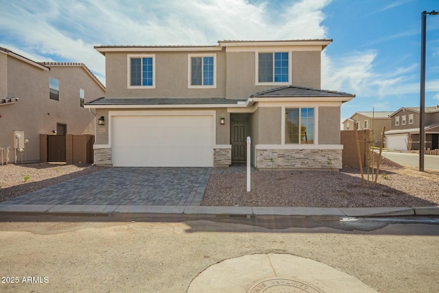 view of front of house with a garage