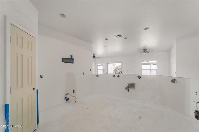 bathroom featuring ceiling fan and visible vents