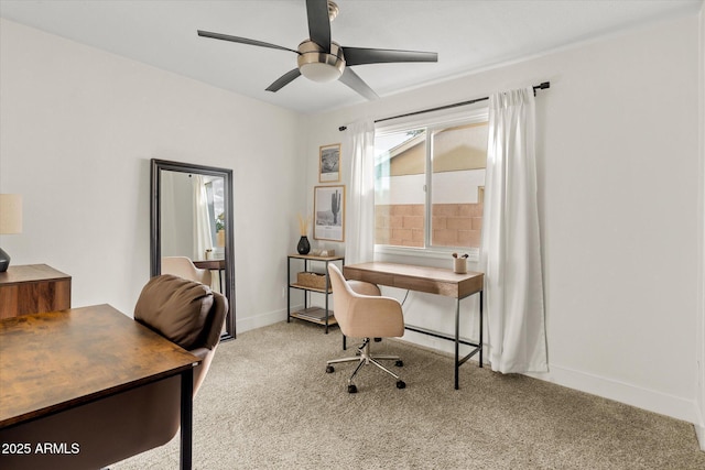 2418 E Hermosa Dr, Tempe, AZ 85282 - office space with carpet, ceiling fan, and baseboards