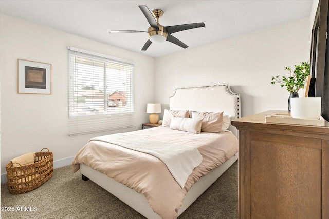 2418 E Hermosa Dr, Tempe, AZ 85282 - bedroom with carpet flooring, baseboards, and ceiling fan