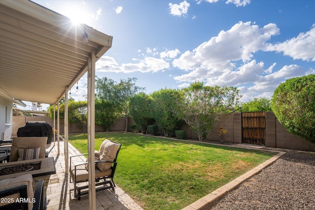 2418 E Hermosa Dr, Tempe, AZ 85282 - view of yard with a fire pit and a patio area
