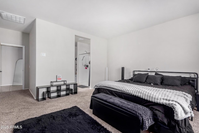 carpeted bedroom with visible vents