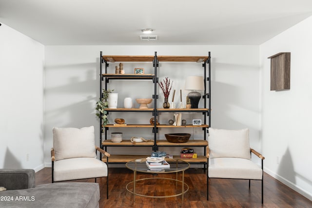 living area featuring wood-type flooring