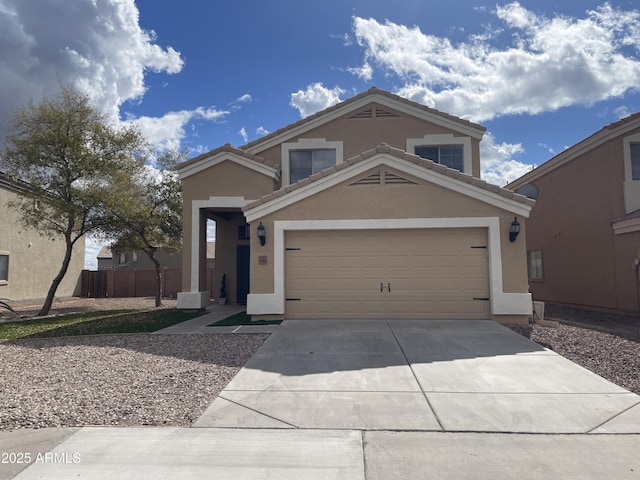 view of front property featuring a garage