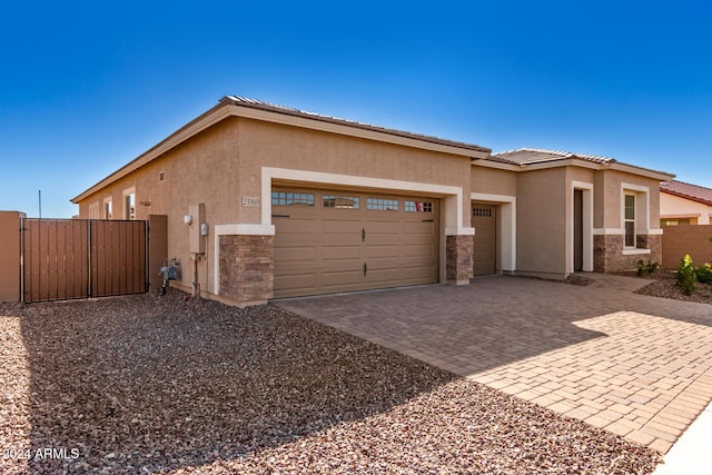 view of front of house with a garage