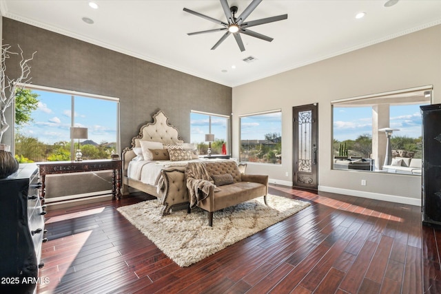 34096 N 87th Way, Scottsdale, AZ 85266 - bedroom featuring visible vents, wood finished floors, multiple windows, and baseboards